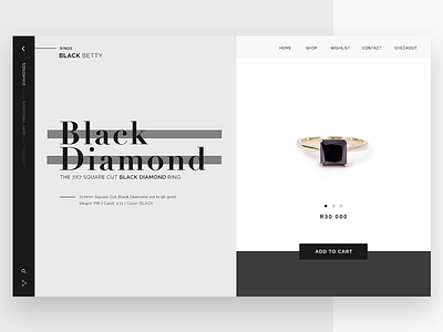 Black Diamond Ring Product Page daily ui design product product page ui ux website