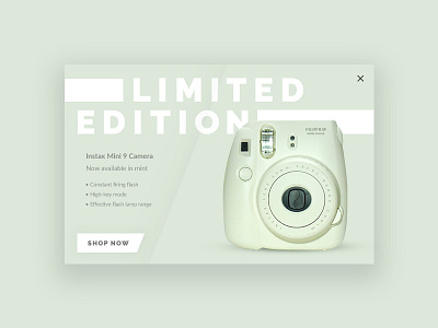 Limited Edition Instax Pop-Up colour daily ui design instax mini mint green pop up ui