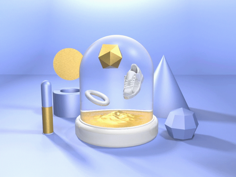Adidas forever 3d 3d animation adidas animation blue cinema 4d design dome gold illustration render superstar