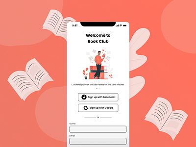 Book Club app dailyui design experience design figma ui ux