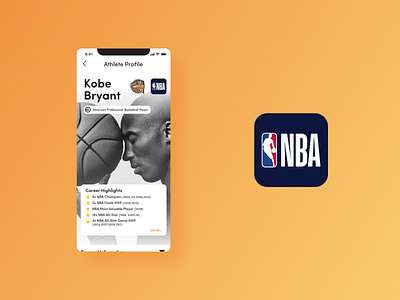 NBA Athlete Profile app athlete dailyui design figma nba sports ui ux