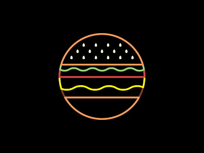 Burger burger food icon light meat neon