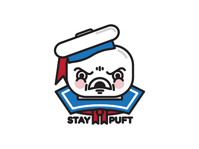 Stay Puft 80s ghostbusters icon illustration vector