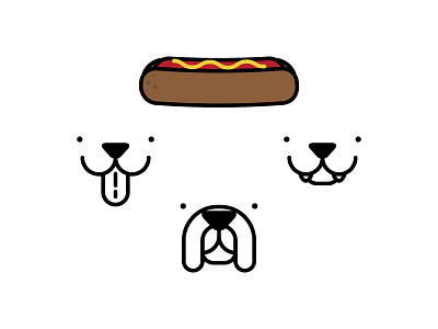 #NationalDogDay dog hot dog illustration vector.