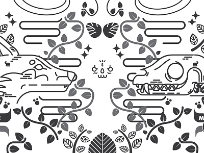 Vitae/Mortum fox fox skull plants illustration skull