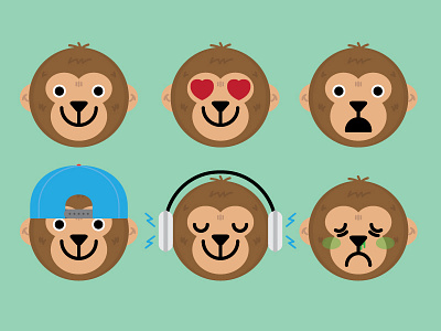 Monky emoji face illustration monkey