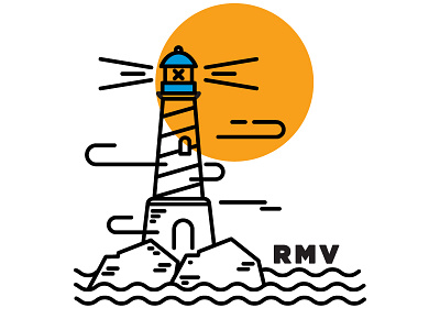 Lighthouse icon illustration lighthouse sea