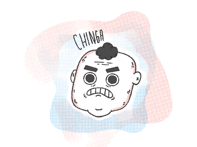 Chinga! brushes character design halftone illustration