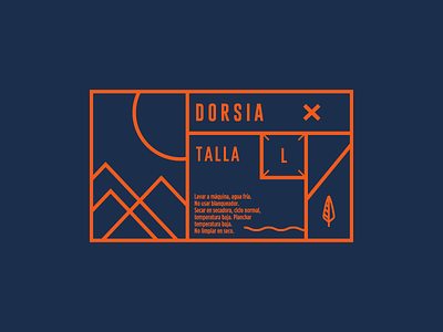 Dorsia apparel tag blue forest orange outdoors