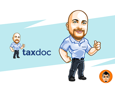 TaxDoc Mascot Logo approachable caricature character design friendly logo mascot vector