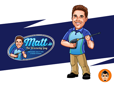 Matt Macot Logo approachable caricature character design friendly happy illustration mascot