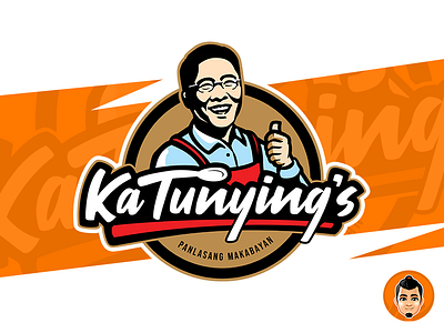 Ka Tunying Restaurant Logo approachable caricature character friendly happy logo mascot restaurant vector
