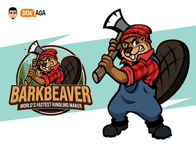 Beaver Lumberjack approachable axe branding character design friendly happy illustration logo lumber mascot wood