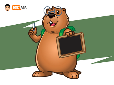 Capybara Teacher approachable board branding capybara chalk character design friendly happy illustration logo mascot