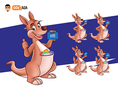 Card Kangaroo approachable branding card character design friendly giftcard happy illustration logo mascot