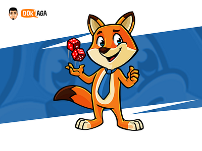 Fox and Dice approachable branding character design dice fox friendly gambling happy illustration logo mascot play