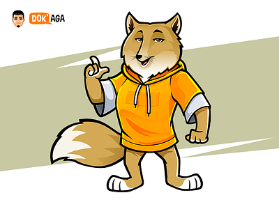 Tibetan Fox approachable branding character design fox friendly happy illustration logo mascot sweater tobetan yellow