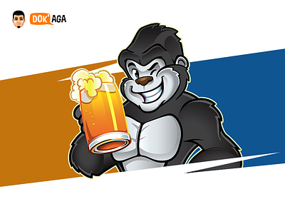 Beer and Gorilla approachable beer branding character design friendly gorilla happy illustration logo mascot