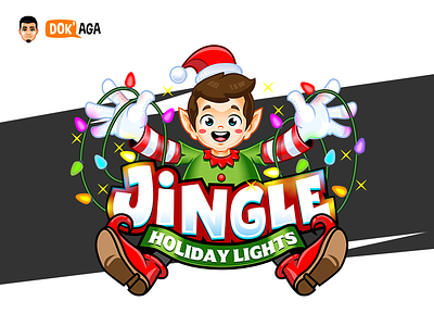 Jingle Holiday Lights approachable branding character christmas design elf friendly happy illustration lights logo mascot