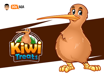 Kiwi Treats approachable branding character delicious design friendly happy illustration kiwi logo mascot newzealand treats