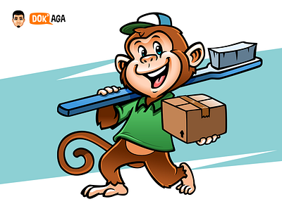 Monkey Delivery and Toothbrush Character/Mascot