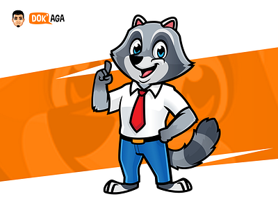 Professional Racoon Character/Mascot approachable branding businessattire character design friendly happy illustration logo mascot racoon tie