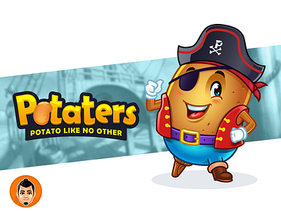 ARRR! Potato Pirate Mascot and Logo character cute mascot pirate potaters potato