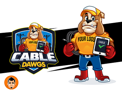 Cable Bulldog Logo and Mascot bulldog cable for sale