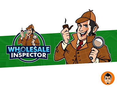 Wholesale Inspector Logo and Mascot approachable design detective friendly happy illustration inspector logo