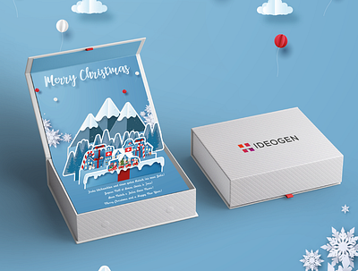 xmas 3d paper card 3d branding design graphic design illustration vector