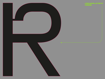 Drab font — letter R