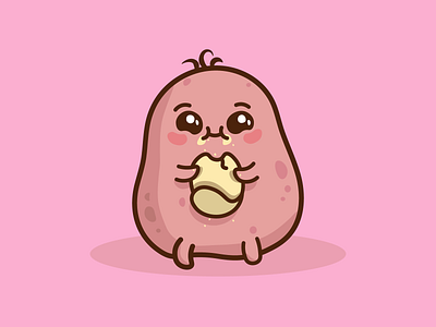 Kawaii Pink Potato graphic design icons illustration illustrator kawaii pink potato