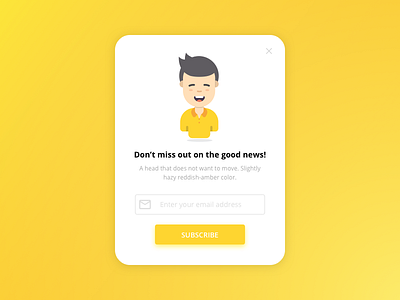 Daily UI Challenge #016 - Pop Out button card dailyui email glow illustration modal newsletter popup yellow