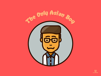 The Only Asian Boy asian boy flat design graphic icon illustration