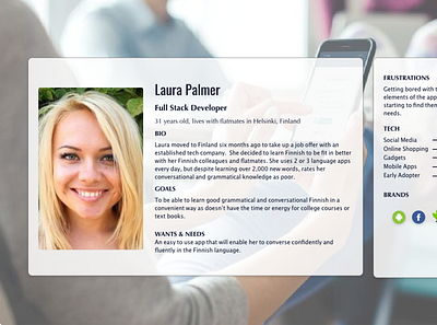 User Persona - Finnish App adobexd uxdesign