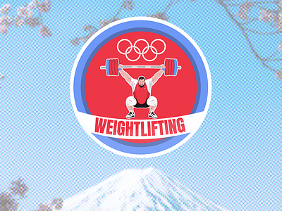WEIGHTLIFTING SUMMER OLYMPIC BADGE badge icon illustration illustrator japan olympic olympics photoshop record tokyo vector weightlifting