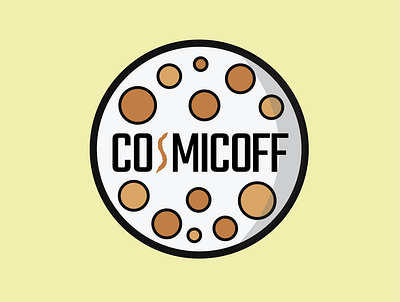 COSMICOFF - Coffee Shop Logo Prompt badge branding clean coffee cosmicoff cosmos design galaxy icon illustration illustrator logo moon shop vector