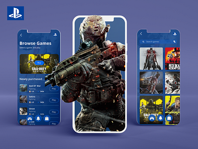 PlayStation Mobile Gaming concept ui