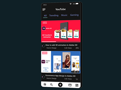 Youtube App Design with 3D Animation