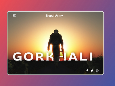 Nepal Army UI army website artwork gorkhali landing page military nepal nepal army nepali