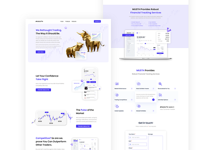 Musth-Stock Market Analysis Landing Page bear bull chart icon stockmarket webdesign
