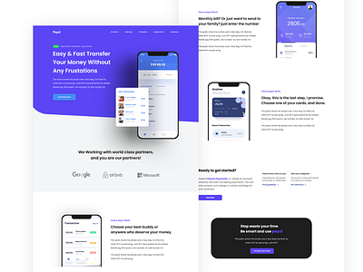 Payxi - Money Transfer Landing Page graphics money payment transfer ui ux