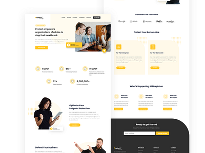 Protect - Landing Page design graphics protect uiux vector web