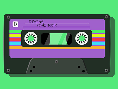 Audio cassette Flat animation art design flat icon illustration illustration art illustrator minimal vector