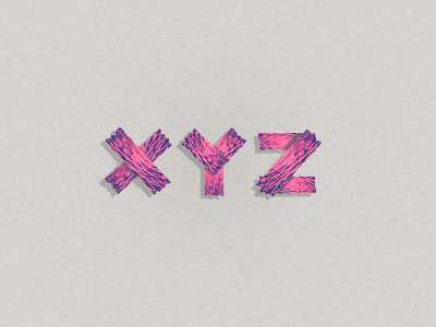 PinkBlue (XYZ) blue lettering pink typography xyz
