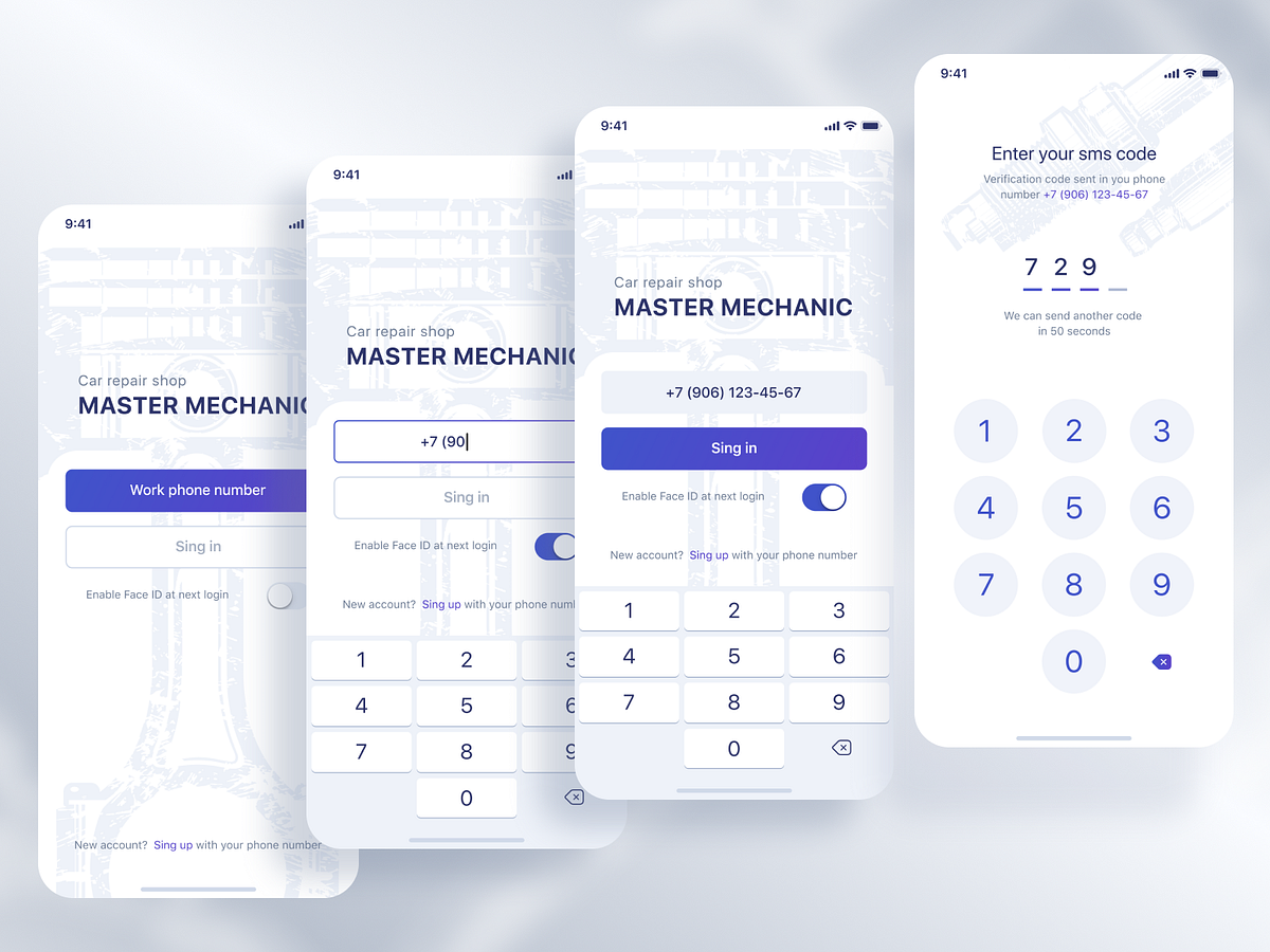 Login form app, car repair shop by Anton Sibiryakov on Dribbble - Login Form 4x