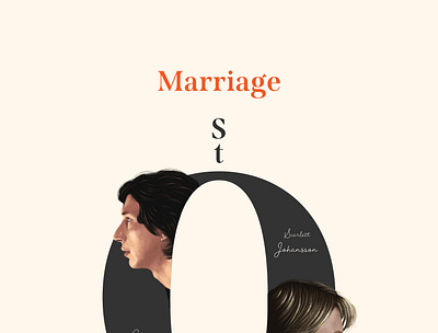Marriage Story adam driver filmposter illustration keyart minimal netflix scarlett johansson typography