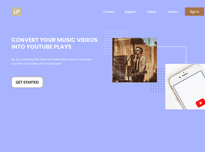 music videos artist buy company design feedback help independent learn mockup music music videos musician people play singer startup ui video website youtube