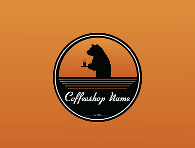 Coffeeshop log adobe illustrator bear branding coffee coffeelogo coffeeshop design illustration logo logodesign minimal