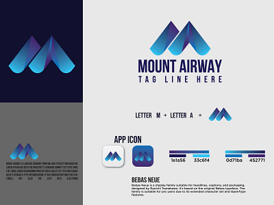 Mount Airway Brand, MA Letter Logo, Creative Logo airlines logo airway logo brand identity branding creative logo letter logo logo 2020 logo concept logo mark logodesign logodesigner logodesigns logoinspiration logomaker logomark logonew logoplace logos ma letter logo monogram logo